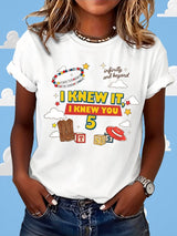 Retro I Knew It Print T-Shirt