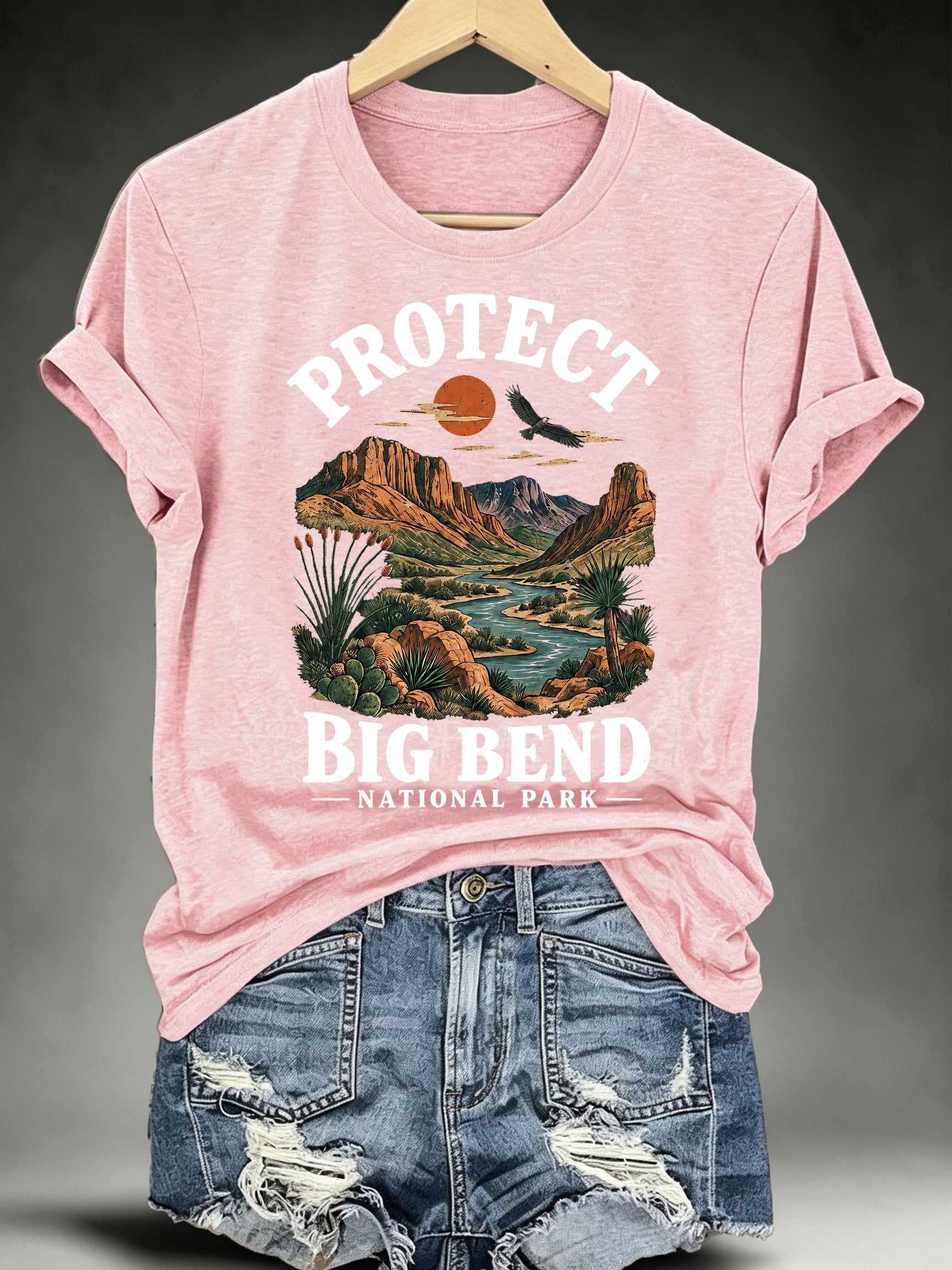 Women's Protect Big Bend National Park, Scenic Desert Landscape T-Shirt