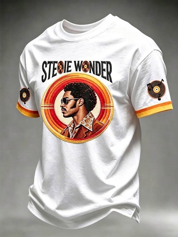 Men's Singer Print Casual T-Shirt