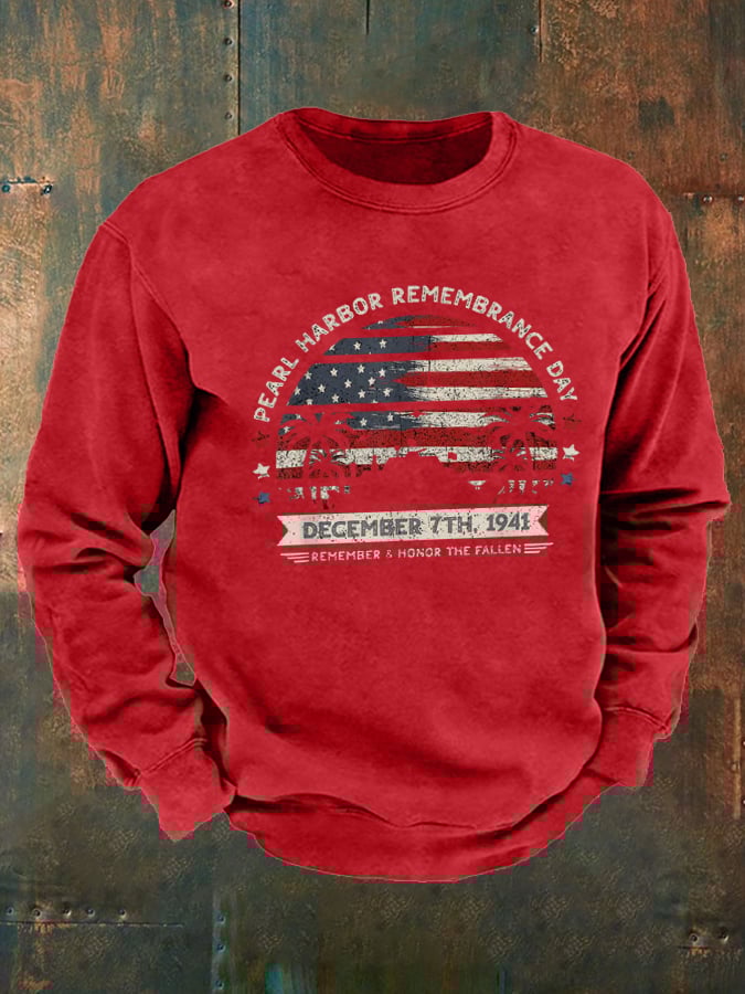 🔥Buy 3 Get 15% Off Men's  Pearl Harbor Memorial Day Hawaii USA Flag Day of Infamy Sweatshirt