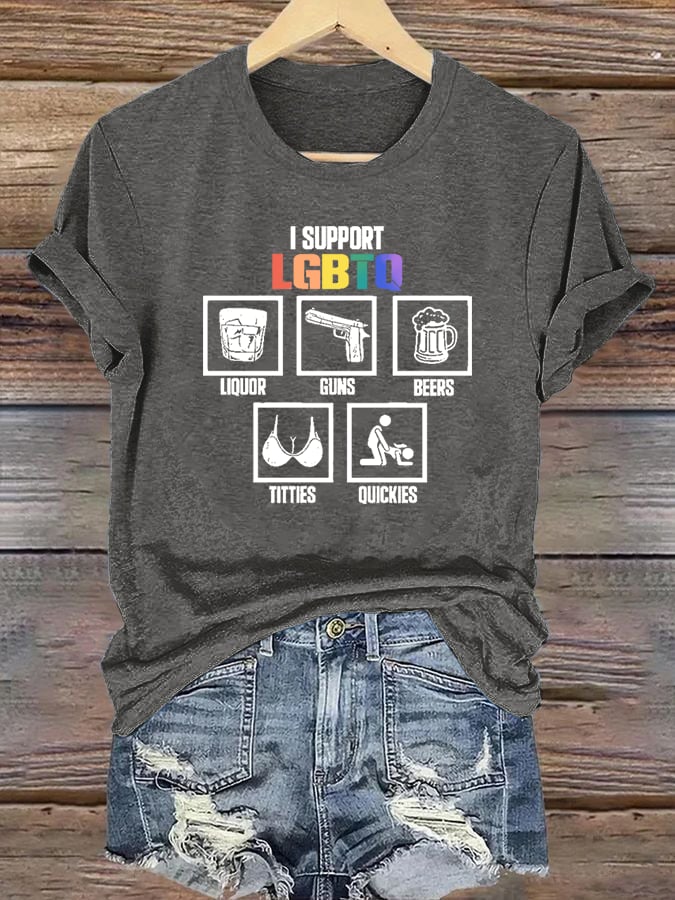 Women's  I support LGBTQ Print T-shirt