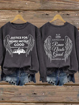 Retro Wings Justice For Renee Nicole Good Print Sweatshirt