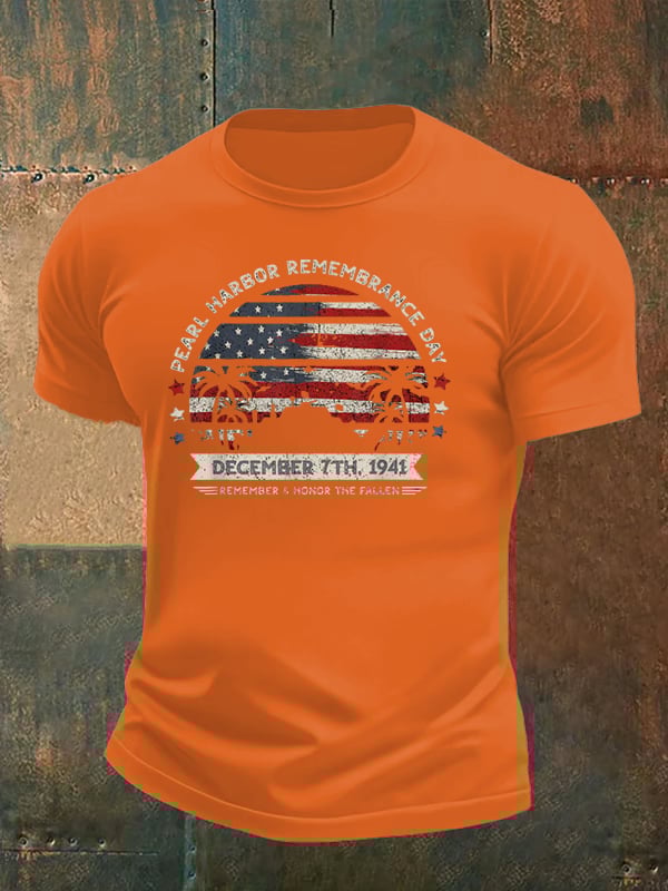 🔥Buy 3 Get 15% Off Men's  Pearl Harbor Memorial Day Hawaii USA Flag Day of Infamy   T-shirt