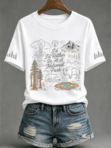 Women's I'd Rather Be At A National Park Print Short-Sleeve Top