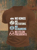Men's  No Kings No Dictators Protest print  T-Shirt