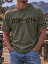 Men's Veteran DD-214 Print Waffle-Knit Short-Sleeve T-Shirt