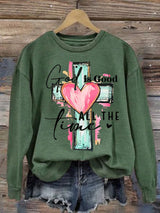 Women's  "God is Good All The Time" Print  Sweatshirt