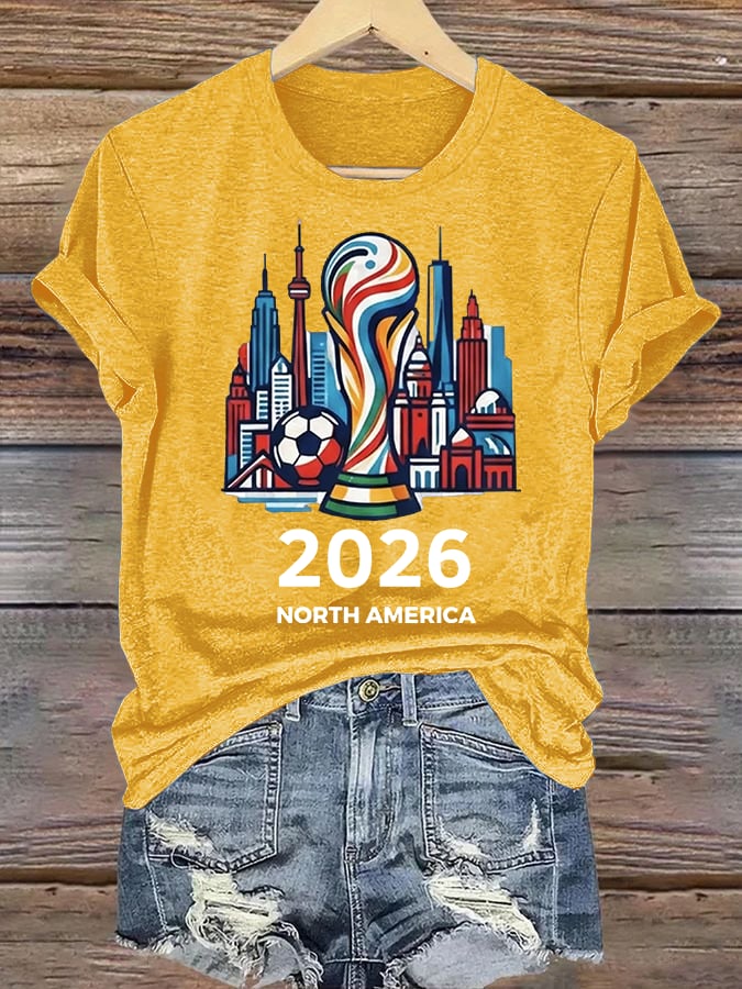 Women's  North America WC 2026 Soccer printed T-shirt