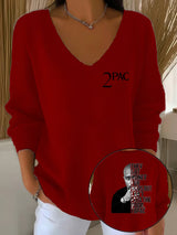 Women's  2Pac Rapper Print  Tops