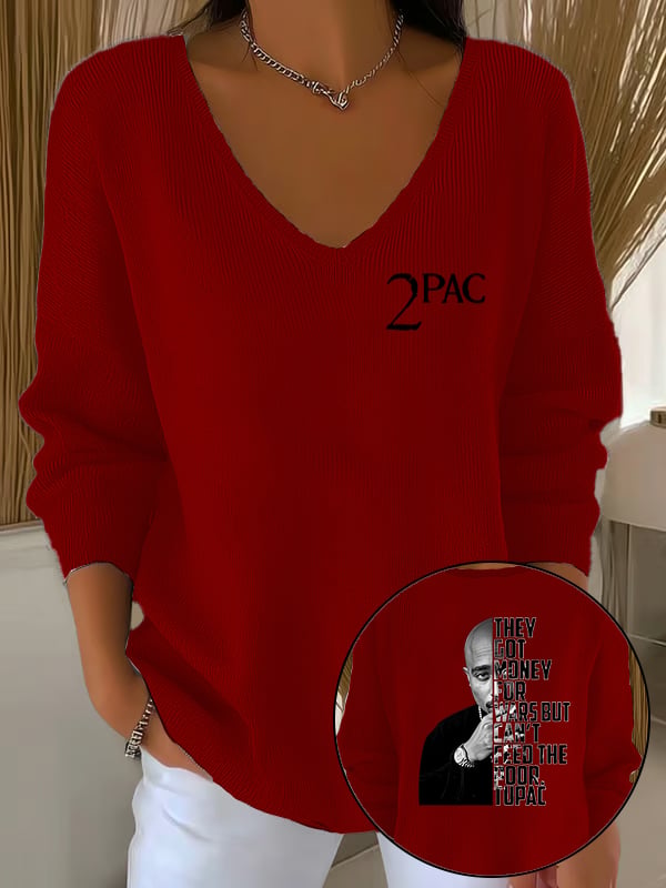 Women's  2Pac Rapper Print  Tops