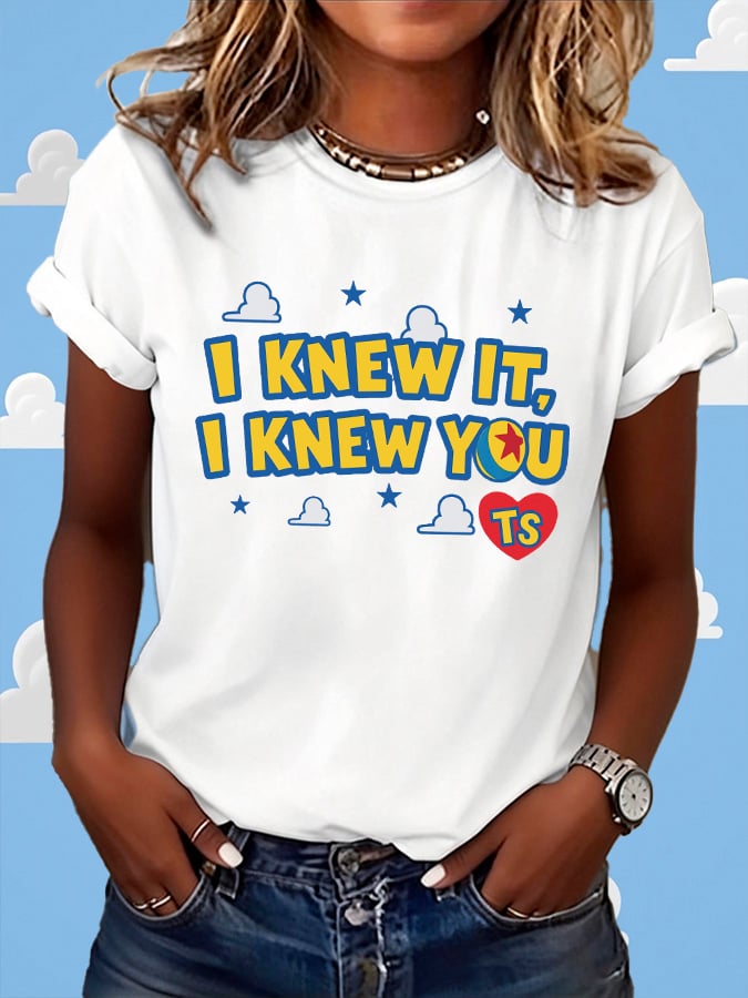 Retro I Knew It Print T-Shirt