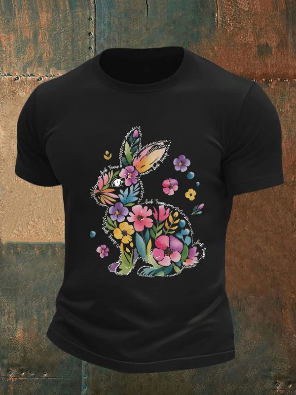 Men's  Spring Easter Bunny Subtle Hidden Message FDT T-shirt
