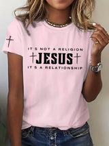 Women's Jesus Printed Short Sleeve T-Shirt