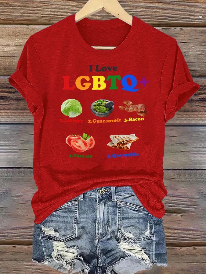 Women's  LGBTQ+ Pride Graphic Tee for Food Lovers