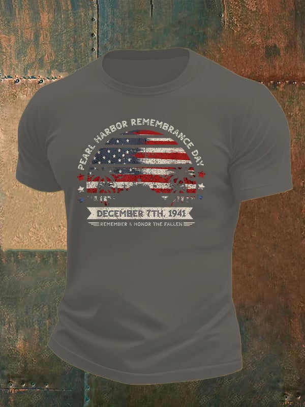 🔥Buy 3 Get 15% Off Men's  Pearl Harbor Memorial Day Hawaii USA Flag Day of Infamy   T-shirt