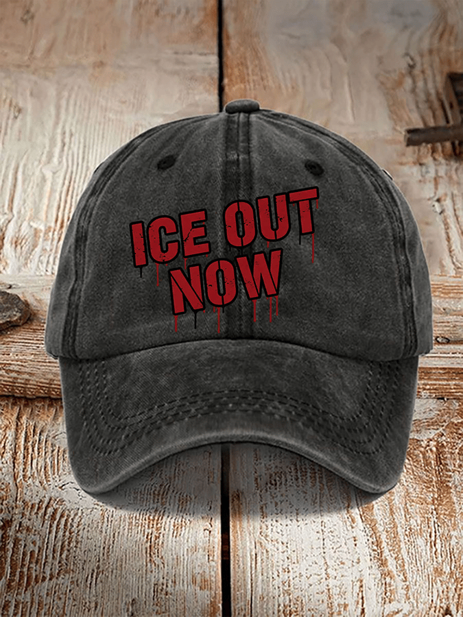 ICE OUT NOW Printed Retro Baseball Cap