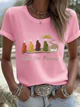 Women's Walk For Peace  Art  Print T-Shirt