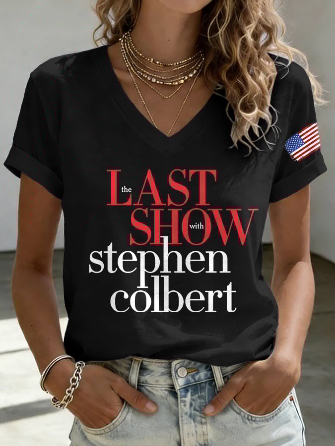 🔥Buy 3 Get 15% Off V-Neck Retro Last Show Print T-Shirt