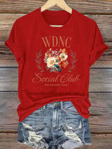 Women's  Retro Funny Proud Member Of Club Menopause Perimenopause Print T-Shirt