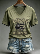 Women's Veteran Pride DD-214 Printed Casual T-Shirt