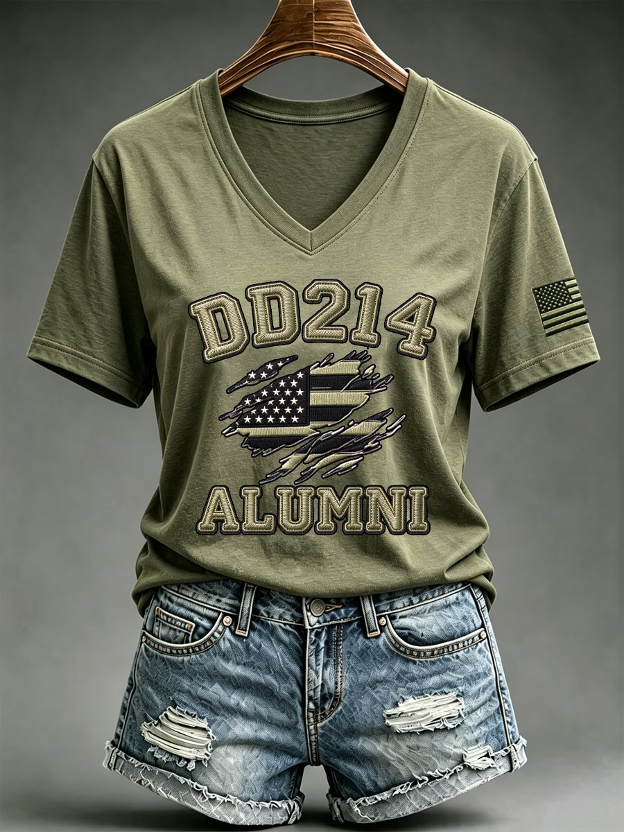 Women's Veteran Pride DD-214 Printed Casual T-Shirt