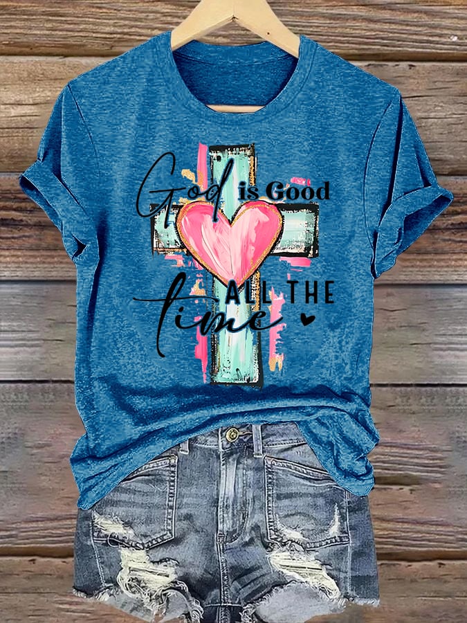 Women's "God is Good All The Time" Print  T-Shirt