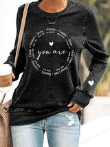 Women's You Are Enough Valentine'S Day Christian Print Sweatshirt