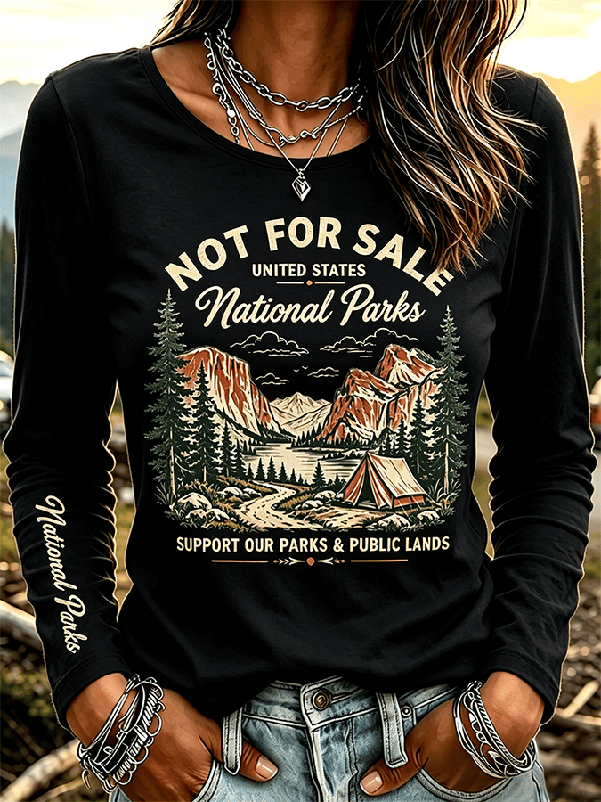 Women's "Support Our Parks & Public Lands"Comfortable  Long-Sleeve T-Shirt
