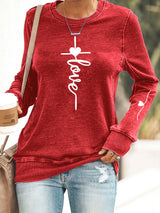 Women's Love Cross Printed Sweatshirt