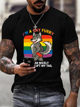 Men'S Gay-Themed Printed Short-Sleeved T-Shirt