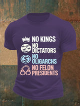 Men's  No Kings No Dictators Protest print  T-Shirt