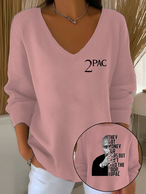 Women's  2Pac Rapper Print  Tops