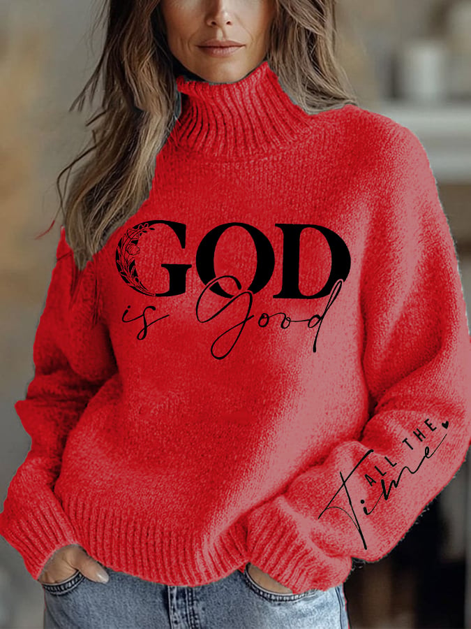 Women's Casual Valentine's Day Faith Knitted Turtleneck Bottoming Shirt