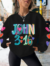 Women's Colorful John 3:16 For God So Loved the World Sweatshirt