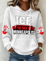 Retro Ice Get The Fuck Out Of Minneapolis  Print Hoodie