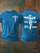 🔥Buy 3 Get 15% Off🔥Men's Stand For The Flag Kneel For The Cross Printed Casual T-Shirt