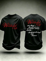 Men's It's A Wonderful Life Christmas Print Round Neck T-shirt