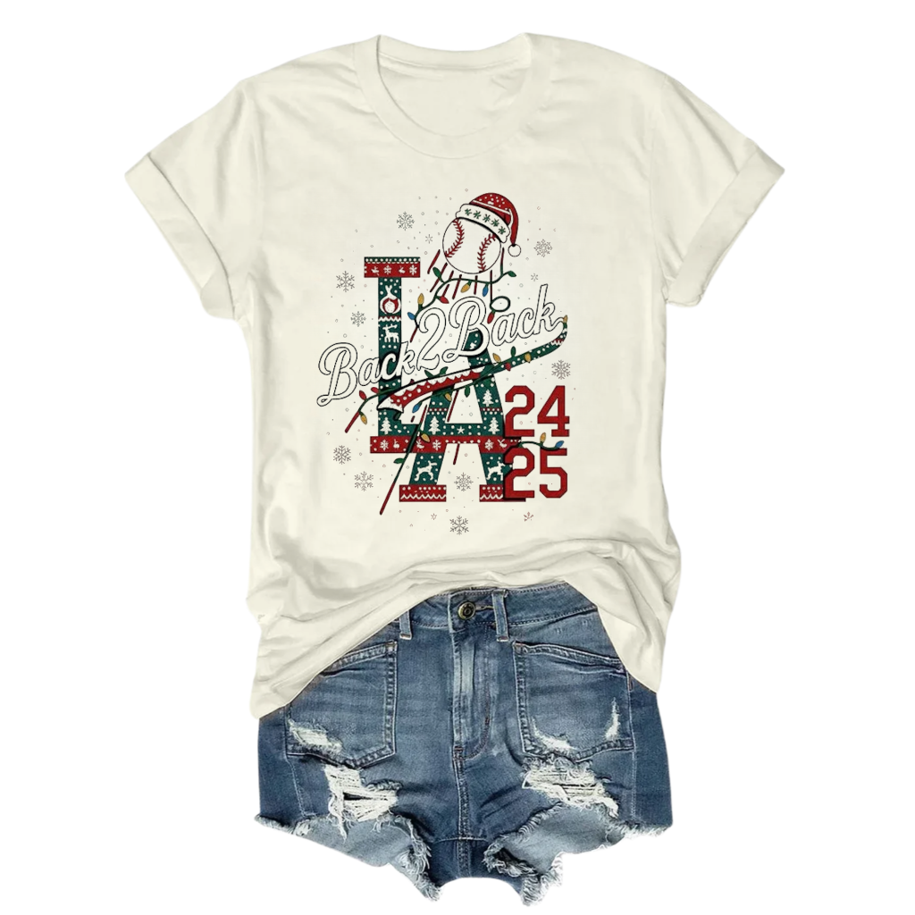Dodgers Back 2 Back Christmas Tee