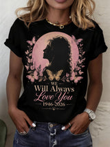 Women's "We Will Always Love You" Print Crew Neck T-Shirt