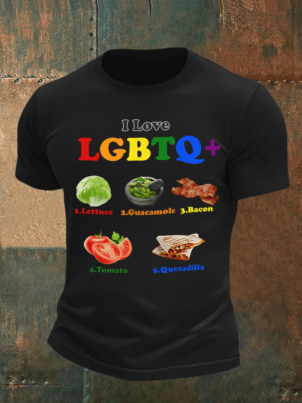 Men's LGBTQ+ Pride Graphic Tee for Food Lovers