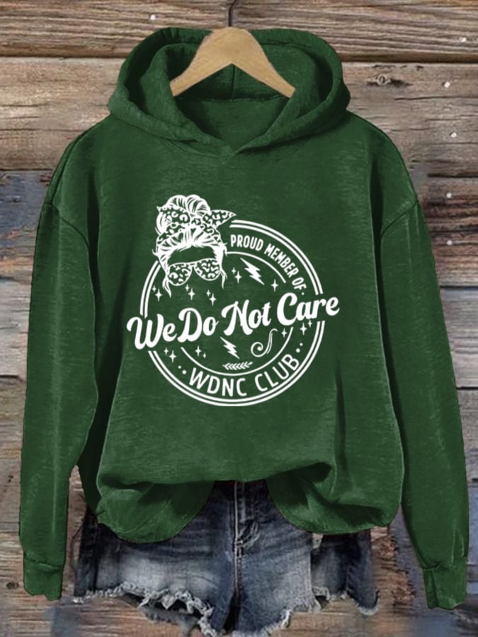 Women's  Retro Funny Proud Member Of Club We Do Not Care Menopause Perimenopause Print  Hoodie