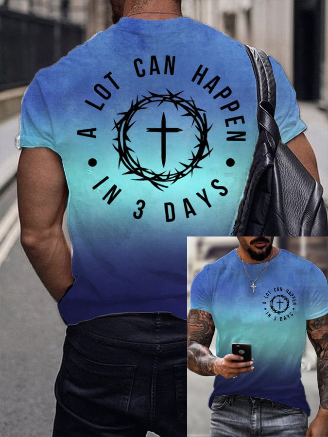 🔥Buy 3 Get 15% Off🔥🔥Hot Sale Picks 🔥Men's Retro A Lot Can Happen In 3 Days Print T-Shirt
