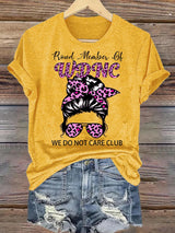 Women's Round-Neck Retro Funny Proud Member Of WDNC Club We Do Not Care Menopause Perimenopause Print T-Shirt