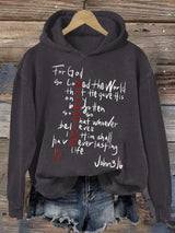 Women'S Casual For God So Loved The World Printed Long Sleeve Sweatshirt