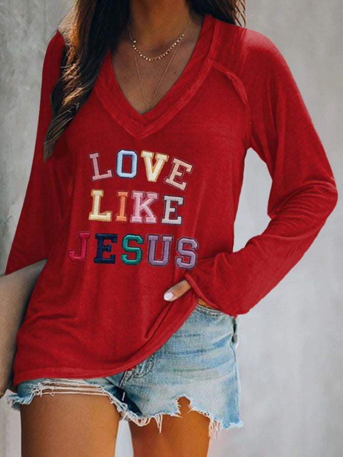 Women's Love Like Jesus Print T-Shirt