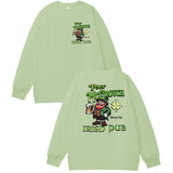 St.Patrick's Day Print Pattern 100% 300g Cotton Crew Neck Sweatshirt