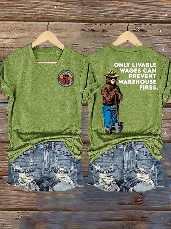 Women's  Retro Resist Save The Forest Service Print T-Shirt