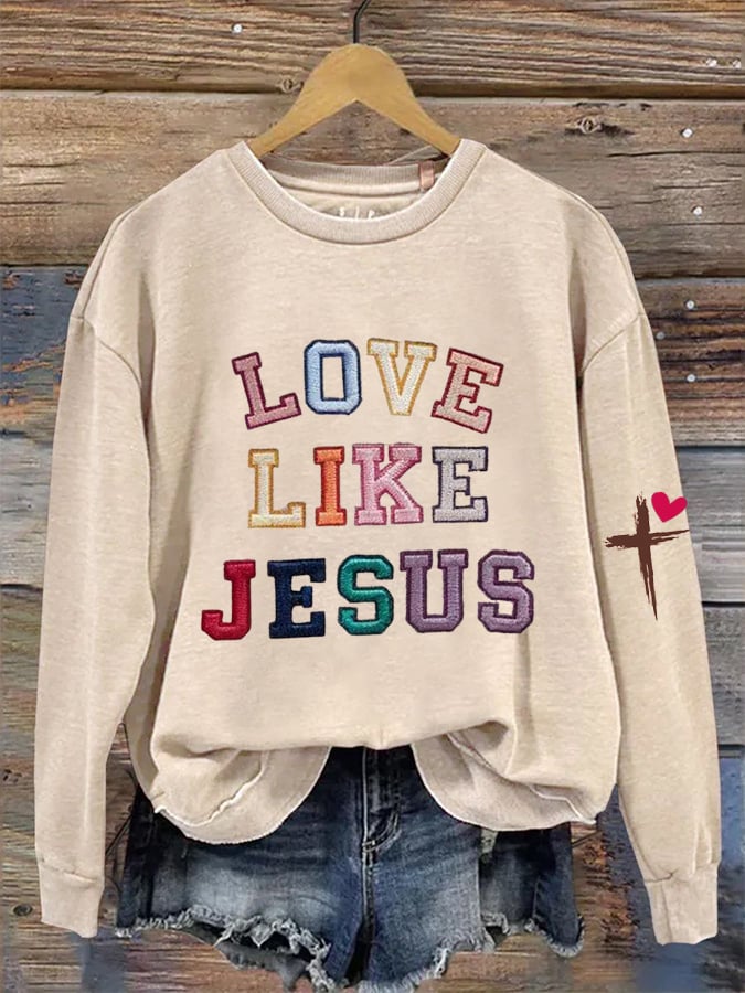 Women's Valentine's Day Printed Round Neck Sweatshirt