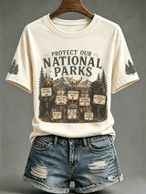 Women's Protect Our National Parks Print Short-Sleeve Top