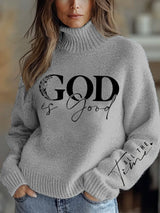 Women's Casual Valentine's Day Faith Knitted Turtleneck Bottoming Shirt